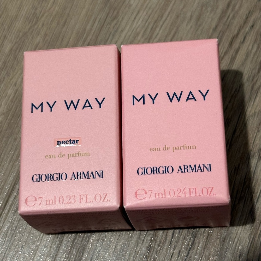 New Giorgio Armani TWO Mini Eau de Parfums, 7 mL each, My Way & My Way Nectar!